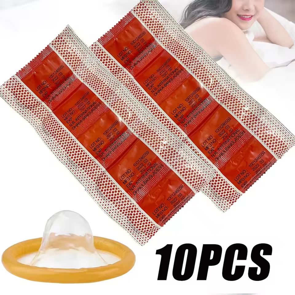 Set 10 Prezervative Ultra Subțiri 52mm – Latex Natural cu Lubrifiere